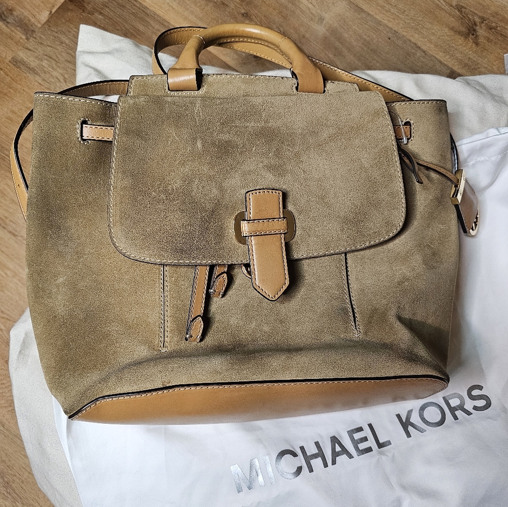 Michael Kors Romy Suede and Leather Backpack - Excellent Used Condition